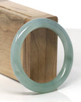 Baikalla Light Icy Oil-Green "Traditional Round" Jadeite Jade Bangle Bracelet (53.2mm) 