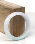 Baikalla Light Green & White-Lavender Burmese Jadeite Jade Oval Bangle (56.1mm ) 