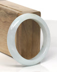 Baikalla White-Green W/ Sajin (Golden Dust) Jadeite Jade "Half Round" Bangle Bracelet (55.7mm) 