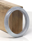 Baikalla Light Lavender & Grey Wuji Jadeite Jade "Half Round" Bangle Bracelet (57.3mm) 