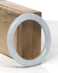 Baikalla Light Green & Faint Lavender "Traditional Round" Jadeite Jade Bangle Bracelet (53.9mm) 
