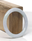 Baikalla Light Green & Faint Lavender "Traditional Round" Jadeite Jade Bangle Bracelet (53.9mm) 