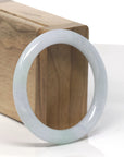Baikalla Light Green & Faint Lavender "Traditional Round" Jadeite Jade Bangle Bracelet (53.9mm) 