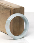 Baikalla Light Blue-Green W/ Sajin (Golden Dust) Burmese Jadeite Jade Oval Bangle (51.6mm) 