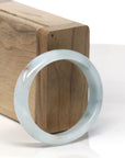 Baikalla Light Blue-Green W/ Sajin (Golden Dust) Burmese Jadeite Jade Oval Bangle (51.6mm) 
