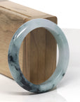 Baikalla Blue-Green & Wuji Jadeite Jade "Half Round" Bangle Bracelet (55.2mm) 