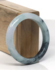 Baikalla Blue-Green & Wuji Jadeite Jade "Half Round" Bangle Bracelet (55.2mm) 