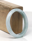 Baikalla Light Blue-Green Jadeite Jade Oval Bangle Bracelet (56mm) 
