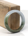 Baikalla Deep Green & Light Blue-ish Green Jadeite Jade Oval Bangle Bracelet (54.4mm) 