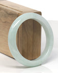 Baikalla Light Green Jadeite Jade "Half Round" Bangle Bracelet (56mm) 