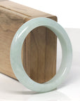 Baikalla Light Green Jadeite Jade "Half Round" Bangle Bracelet (56mm) 