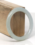 Baikalla Icy Light Green "Traditional Round" Jadeite Jade Bangle Bracelet (55.3mm) 