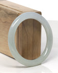 Baikalla Icy Light Green "Traditional Round" Jadeite Jade Bangle Bracelet (55.3mm) 