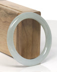 Baikalla Icy Light Green "Traditional Round" Jadeite Jade Bangle Bracelet (55.3mm) 