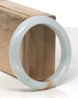 Baikalla Light Green W/ Sajin (Golden Dust) Jadeite Jade "Half Round" Bangle Bracelet (57.8mm) 