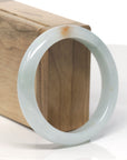 Baikalla Light Green W/ Sajin (Golden Dust) Jadeite Jade "Half Round" Bangle Bracelet (57.8mm) 