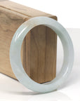 Baikalla Light Green W/ Sajin (Golden Dust) Jadeite Jade "Half Round" Bangle Bracelet (57.8mm) 