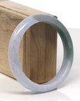 Baikalla Lavender & Oil-Green Jadeite Jade "Half Round" Bangle Bracelet (60.6mm) 