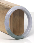 Baikalla Lavender & Oil-Green Jadeite Jade "Half Round" Bangle Bracelet (60.6mm) 