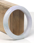Baikalla Lavender & Light Green Jadeite Jade "Half Round" Bangle Bracelet (59mm) 