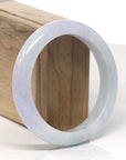 Baikalla Lavender & Light Green Jadeite Jade "Half Round" Bangle Bracelet (59mm) 