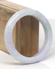 Baikalla Lavender & Light Green Jadeite Jade "Half Round" Bangle Bracelet (59mm) 