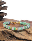 Baikalla Multi-Color Jadeite Jade Free-Form Bead Bracelet W/ 18k Yellow Gold Clasp (7.5mm)