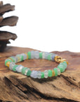 Baikalla Multi-Color Jadeite Jade Free-Form Bead Bracelet W/ 18k Yellow Gold Clasp (7.5mm)