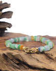 Baikalla Multi-Color Jadeite Jade Free-Form Bead Bracelet W/ 18k Yellow Gold Clasp (7.5mm)