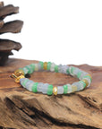 Baikalla Multi-Color Jadeite Jade Free-Form Bead Bracelet W/ 18k Yellow Gold Clasp (7.5mm)