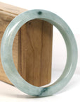 Baikalla Jewelry Jadeite Jade Bangle Bracelet Baikalla "Half Round" Blue-Green Jadeite Jade Bangle Bracelet (63.42 mm) 