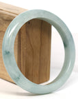 Baikalla Jewelry Jadeite Jade Bangle Bracelet Baikalla "Half Round" Blue-Green Jadeite Jade Bangle Bracelet (63.42 mm) 