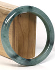 Baikalla Jewelry Jadeite Jade Bangle Bracelet Baikalla "Half Round" Deep Blue-Green Jadeite Jade Bangle Bracelet (63.39 mm) 