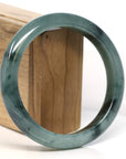 Baikalla Jewelry Jadeite Jade Bangle Bracelet Baikalla "Half Round" Deep Blue-Green Jadeite Jade Bangle Bracelet (63.39 mm) 