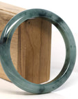 Baikalla Jewelry Jadeite Jade Bangle Bracelet Baikalla "Half Round" Deep Blue-Green Jadeite Jade Bangle Bracelet (63.39 mm) 