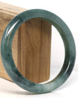 Baikalla Jewelry Jadeite Jade Bangle Bracelet Baikalla "Half Round" Deep Blue-Green Jadeite Jade Bangle Bracelet (63.39 mm) 