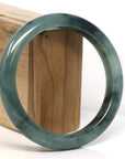 Baikalla Jewelry Jadeite Jade Bangle Bracelet Baikalla "Half Round" Deep Blue-Green Jadeite Jade Bangle Bracelet (63.39 mm) 