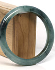 Baikalla Jewelry Jadeite Jade Bangle Bracelet Baikalla "Half Round" Deep Blue-Green Jadeite Jade Bangle Bracelet (63.39 mm) 