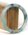 Baikalla Jewelry Jadeite Jade Bangle Bracelet Baikalla "Half Round" Blue-Green Jadeite Jade Bangle Bracelet (63.60 mm) 