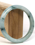 Baikalla Jewelry Jadeite Jade Bangle Bracelet Baikalla "Half Round" Blue-Green Jadeite Jade Bangle Bracelet (63.60 mm) 