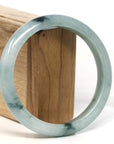Baikalla Jewelry Jadeite Jade Bangle Bracelet Baikalla "Half Round" Blue-Green Jadeite Jade Bangle Bracelet (63.60 mm) 