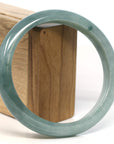 Baikalla Jewelry Jadeite Jade Bangle Bracelet Baikalla "Half Round" Blue-Green Jadeite Jade Bangle Bracelet (66.78 mm) 