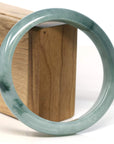 Baikalla Jewelry Jadeite Jade Bangle Bracelet Baikalla "Half Round" Blue-Green Jadeite Jade Bangle Bracelet (66.78 mm) 