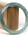 Baikalla Jewelry Jadeite Jade Bangle Bracelet Baikalla "Half Round" Blue-Green Jadeite Jade Bangle Bracelet (66.78 mm) 