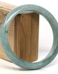 Baikalla Jewelry Jadeite Jade Bangle Bracelet Baikalla "Half Round" Blue-Green Jadeite Jade Bangle Bracelet (66.78 mm) 