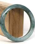 Baikalla Jewelry Jadeite Jade Bangle Bracelet Baikalla "Half Round" Blue-Green Jadeite Jade Bangle Bracelet (63.45 mm) 