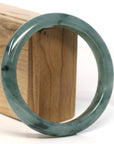 Baikalla Jewelry Jadeite Jade Bangle Bracelet Baikalla "Half Round" Blue-Green Jadeite Jade Bangle Bracelet (63.45 mm) 