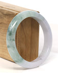 Baikalla Jewelry Jadeite Jade Bangle Bracelet Baikalla "Half Round" Lavender Green Jadeite Jade Bangle Bracelet (58.75 mm) 