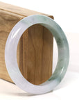 Baikalla Jewelry Jadeite Jade Bangle Bracelet Baikalla "Half Round" Lavender Green Jadeite Jade Bangle Bracelet (58.75 mm) 