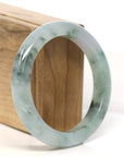 Baikalla Jewelry Jadeite Jade Bangle Bracelet "Classic Princess Half Round" Blue- Green Jadeite Jade Bangle (57.5 mm) 